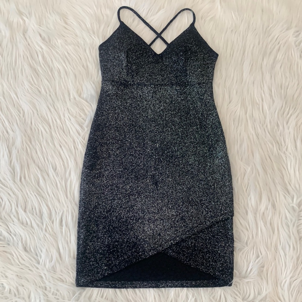 Windsor Black Glitter Bodycon Mini Dress